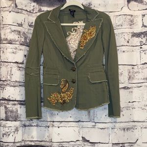 Cell- Green embroidered jacket